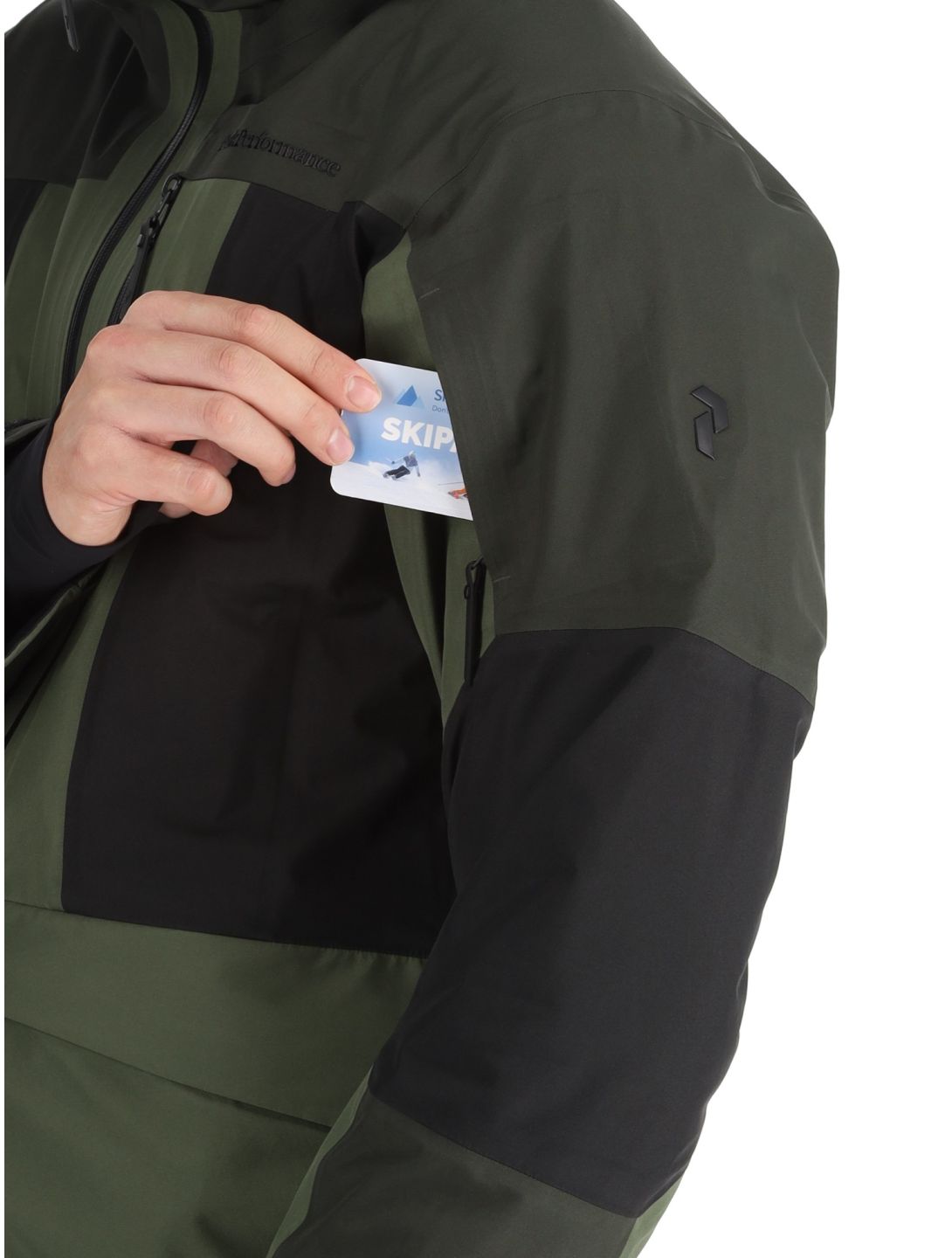 Peak Performance, M Gravity Gore-Tex 3L hardshell ski jacket men Olive Extreme / Offblack / Pine Needle black, green 