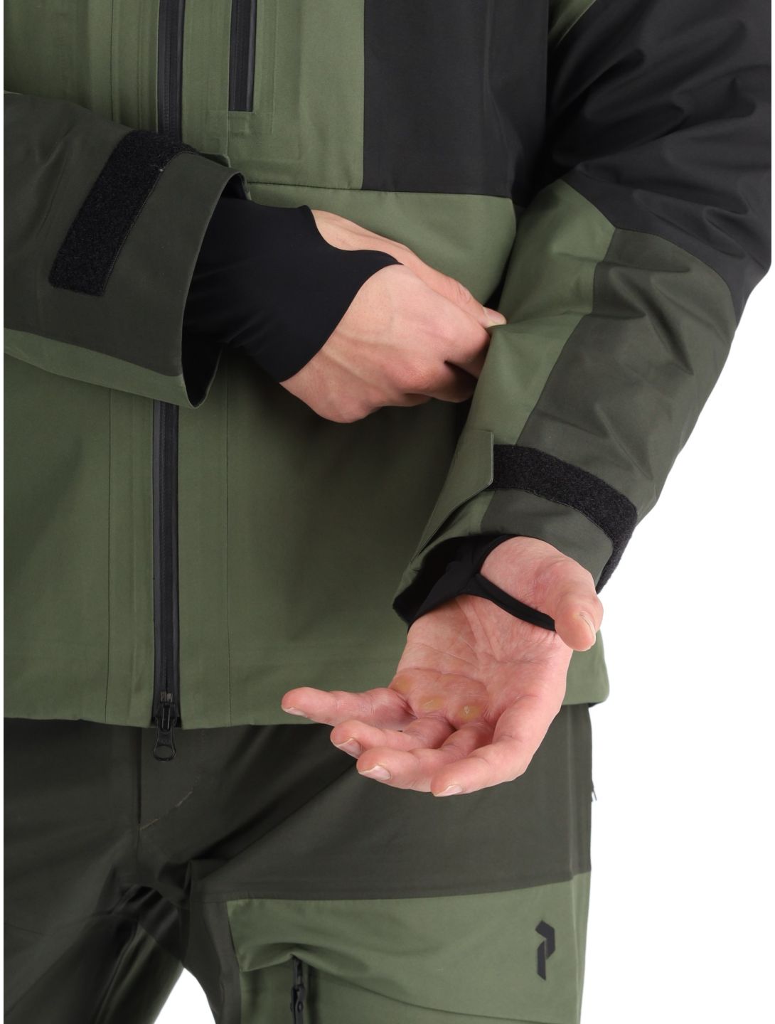 Peak Performance, M Gravity Gore-Tex 3L hardshell ski jacket men Olive Extreme / Offblack / Pine Needle black, green 