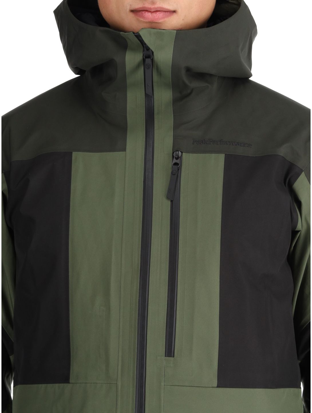 Peak Performance, M Gravity Gore-Tex 3L hardshell ski jacket men Olive Extreme / Offblack / Pine Needle black, green 