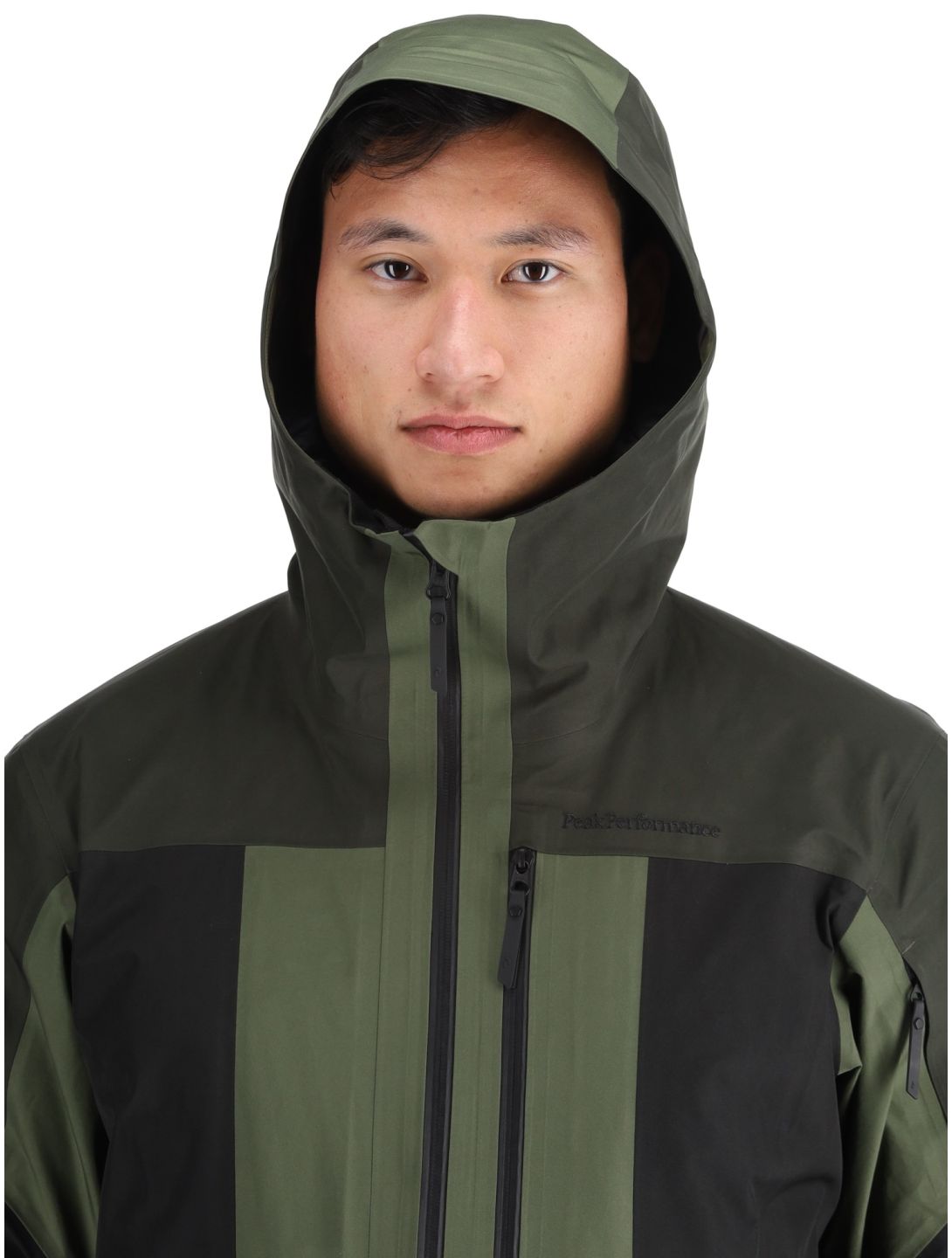 Peak Performance, M Gravity Gore-Tex 3L hardshell ski jacket men Olive Extreme / Offblack / Pine Needle black, green 