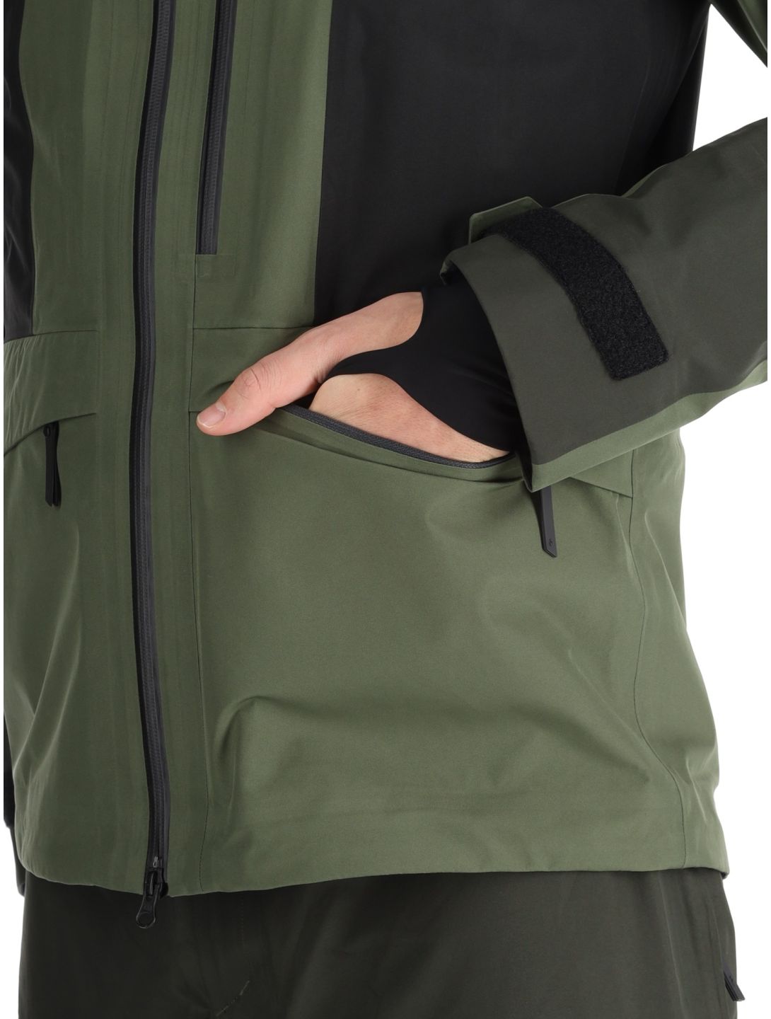 Peak Performance, M Gravity Gore-Tex 3L hardshell ski jacket men Olive Extreme / Offblack / Pine Needle black, green 