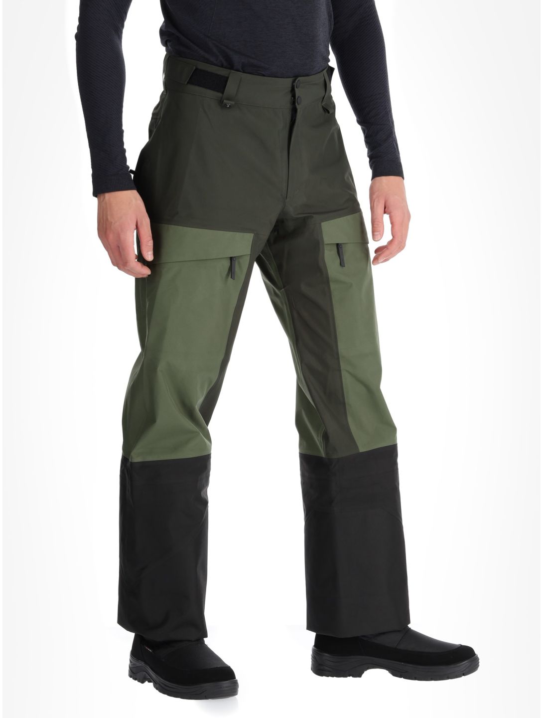 Peak Performance, M Gravity Gore-Tex 3L hardshell ski pants men Olive Extreme / Pine Needle / Offblack black, green 