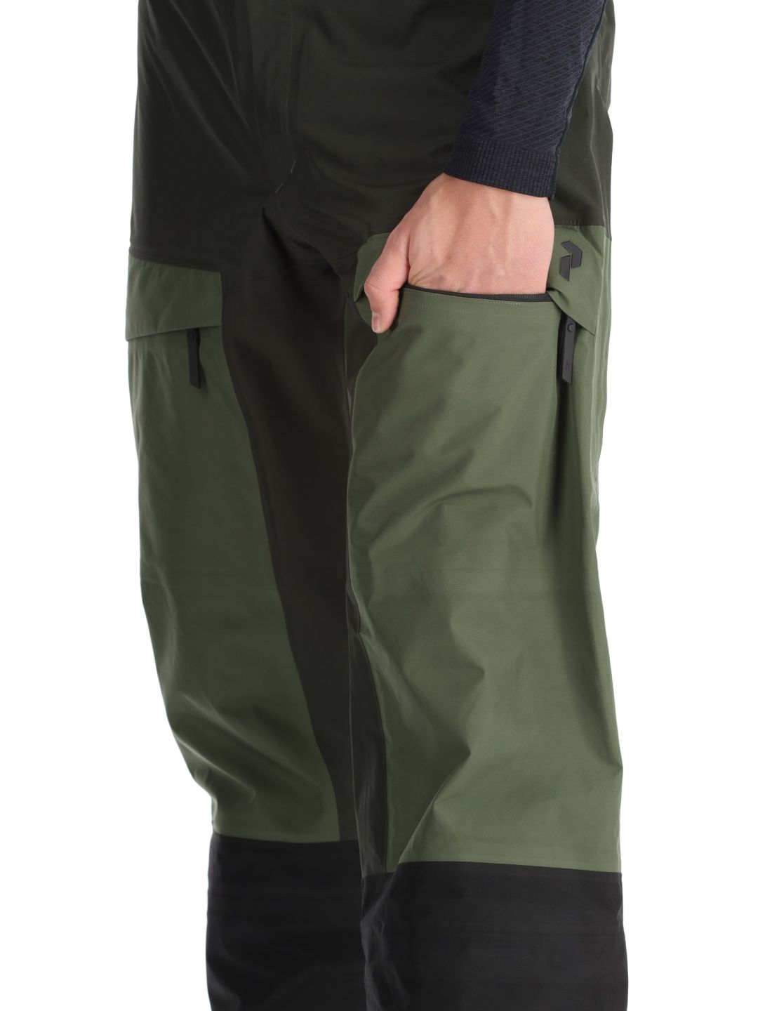 Peak Performance, M Gravity Gore-Tex 3L hardshell ski pants men Olive Extreme / Pine Needle / Offblack black, green 