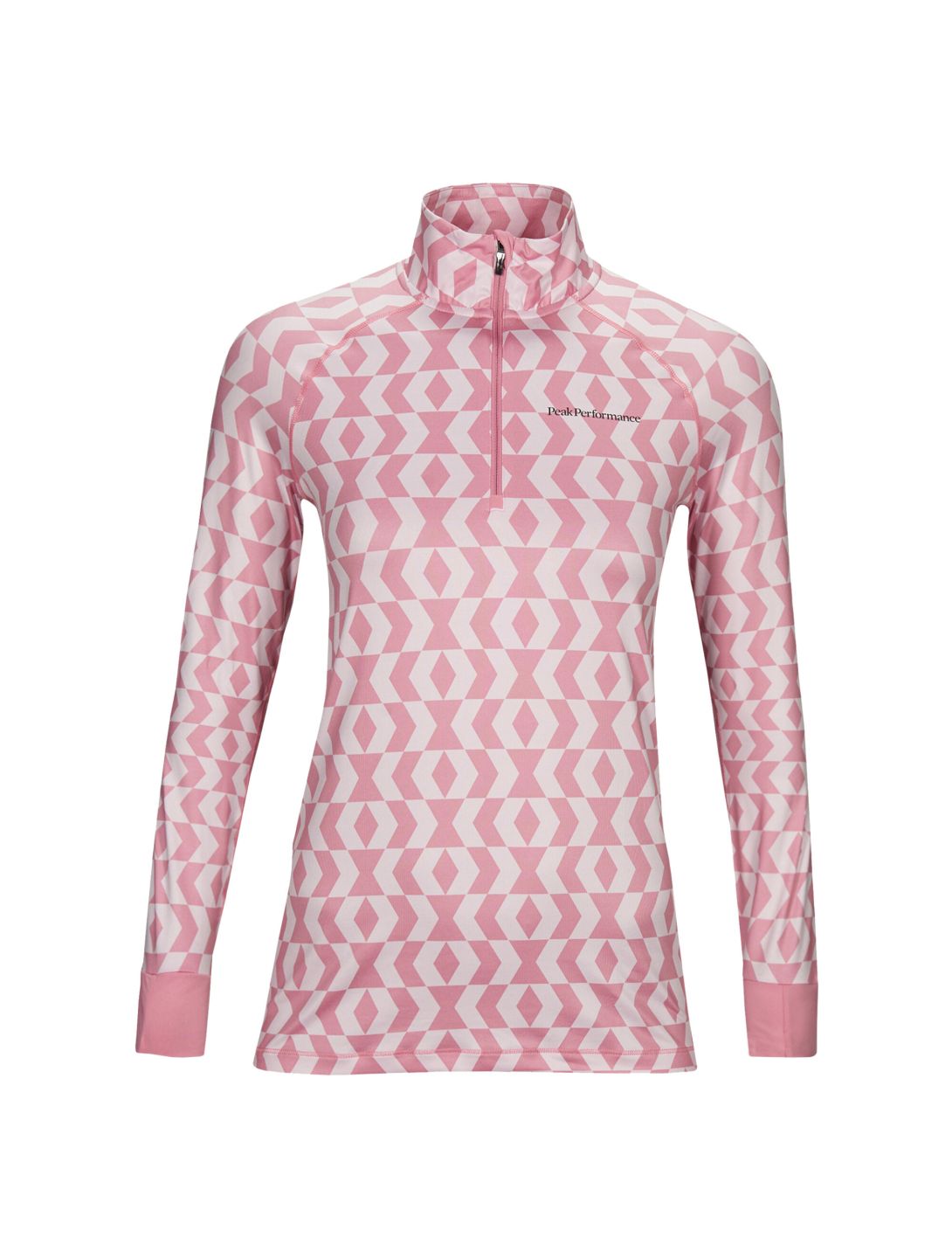 Peak Performance, Spirit Half Zip Printed thermal shirt women pattern pink