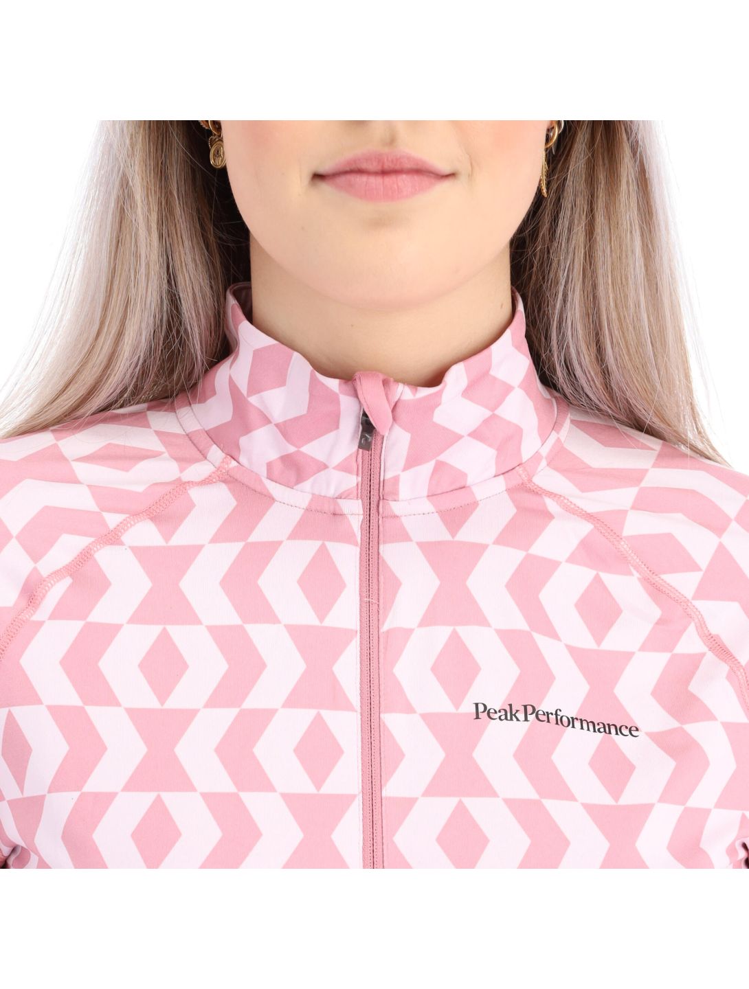 Peak Performance, Spirit Half Zip Printed thermal shirt women pattern pink