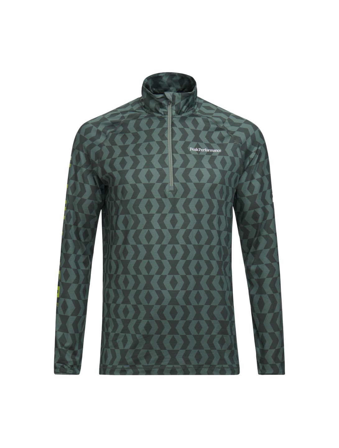 Peak Performance, Spirit Half Zip Printed thermal shirt men pattern green