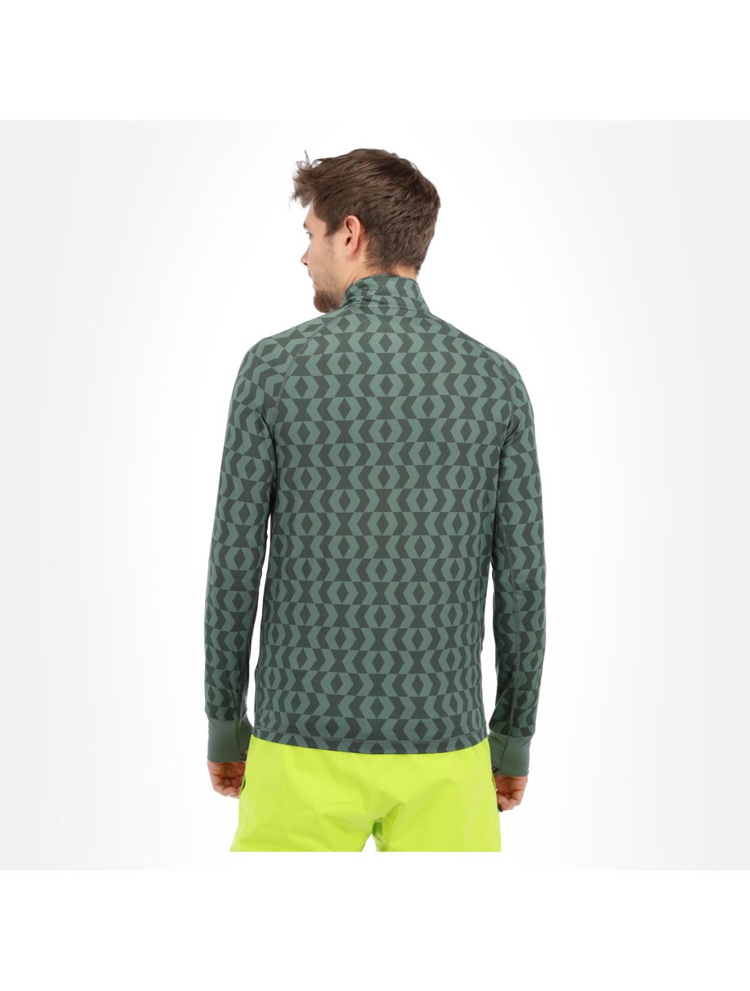 Peak Performance, Spirit Half Zip Printed thermal shirt men pattern green