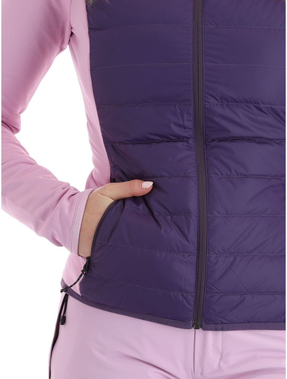 Peak Performance, W Down Hybrid Hood jacket women Indigo Statice Lilac pink 