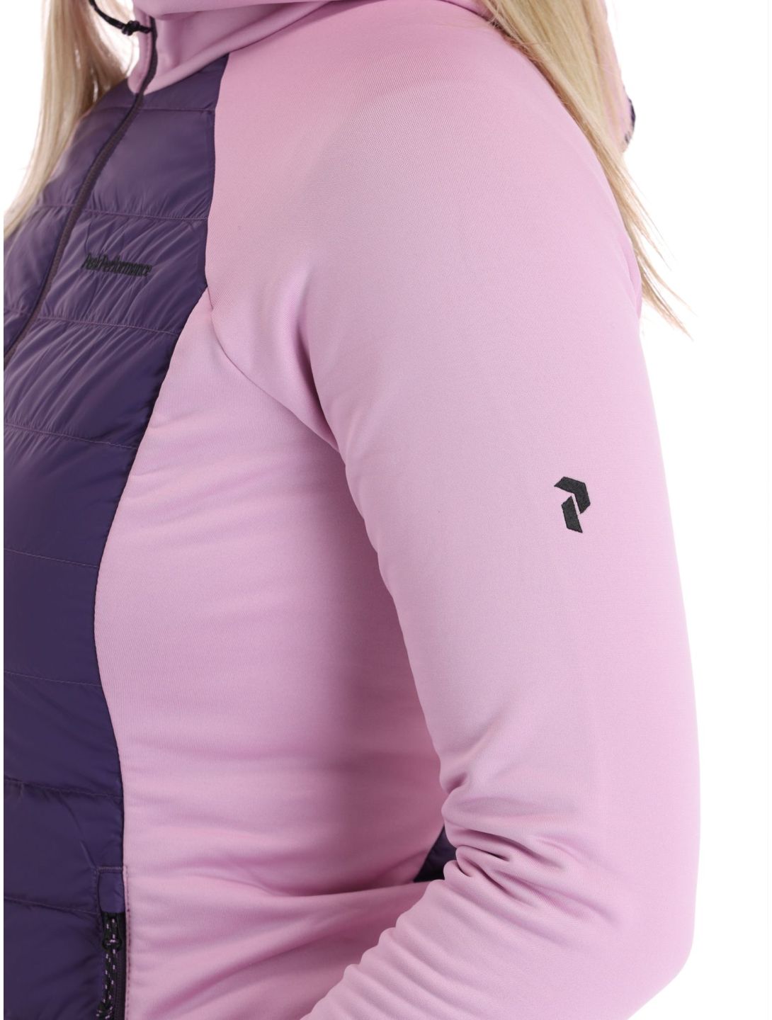 Peak Performance, W Down Hybrid Hood jacket women Indigo Statice Lilac pink 