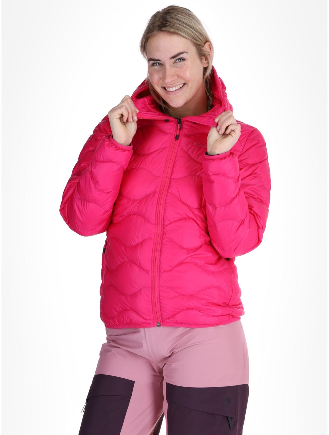 Peak Performance, W Helium Down Hood down jacket women Beetroot Purple purple 