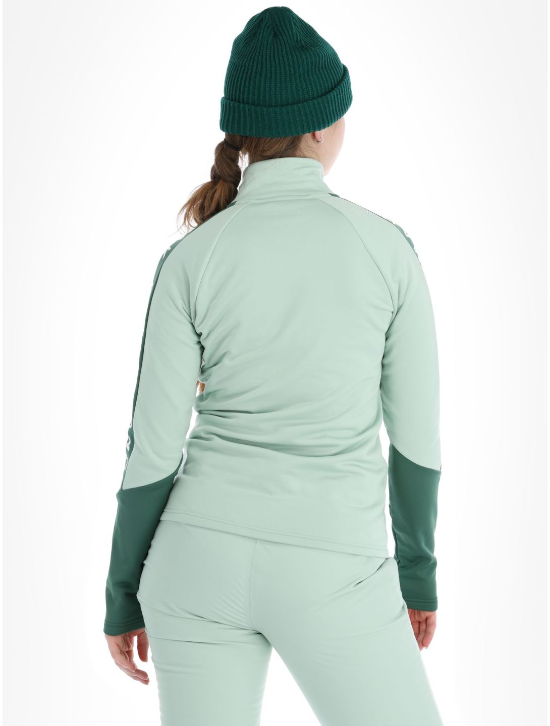 Peak Performance, W Rider Mid Zip jacket women Delta Green Smoke Pine green 