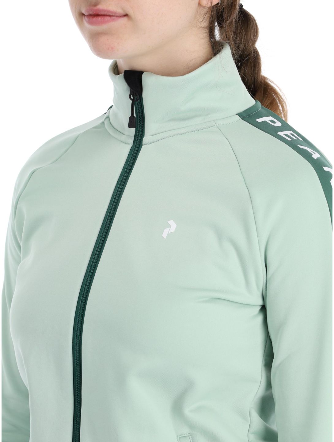 Peak Performance, W Rider Mid Zip jacket women Delta Green Smoke Pine green 