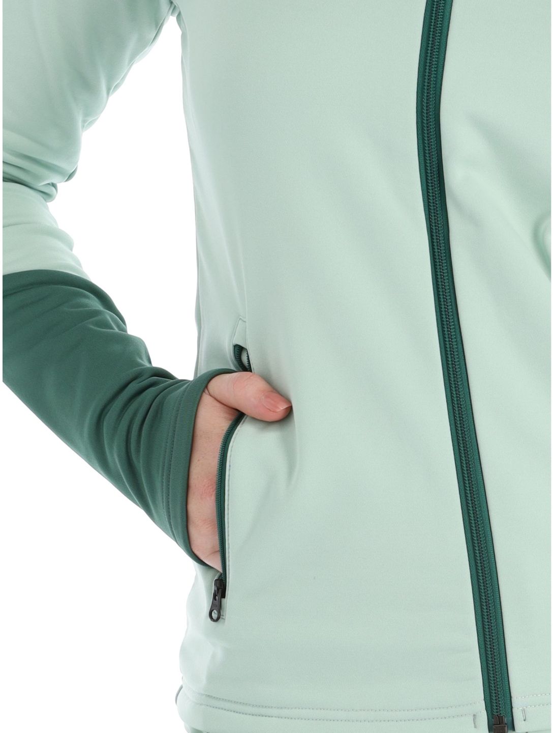 Peak Performance, W Rider Mid Zip jacket women Delta Green Smoke Pine green 