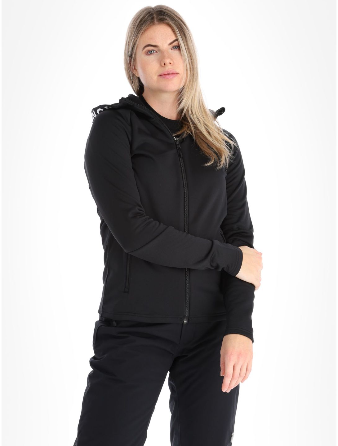 Peak Performance, W Rider Mid Zip Hood jacket women Black-Black