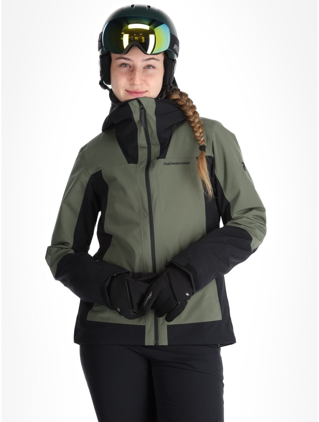 Peak Performance, W Rider Tech 2L ski jacket women Pine Needle / Black black, green 