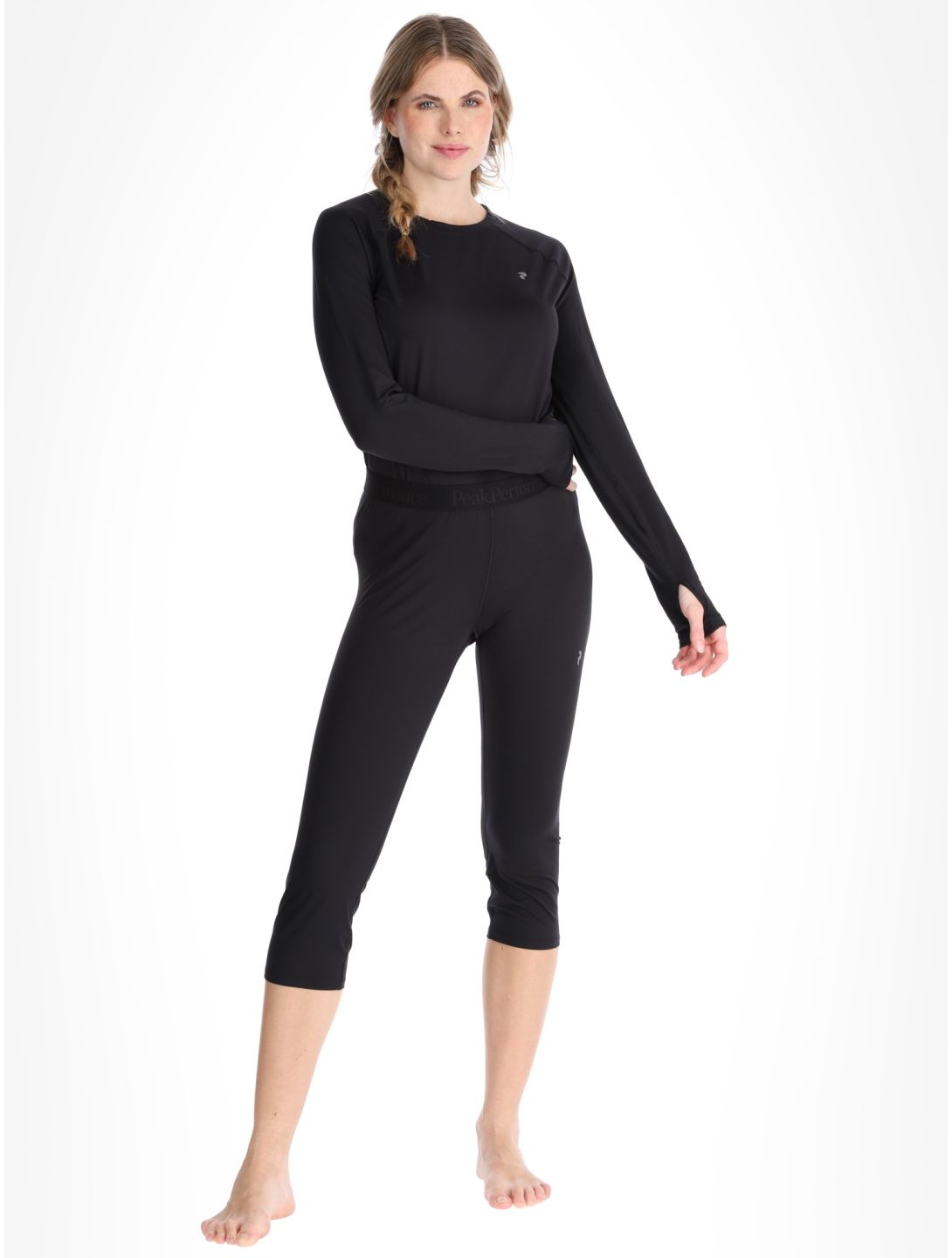 Peak Performance, W Spirit Short John 3/4 thermal pants women Black black 