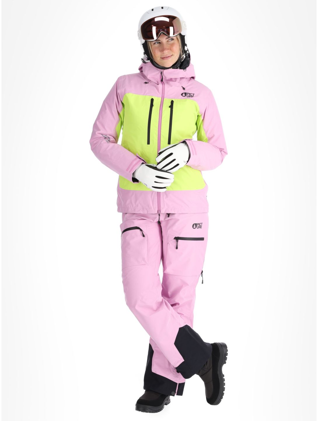 Picture, Acidid 3L hardshell ski jacket women Orchid Acid Lime green, pink 