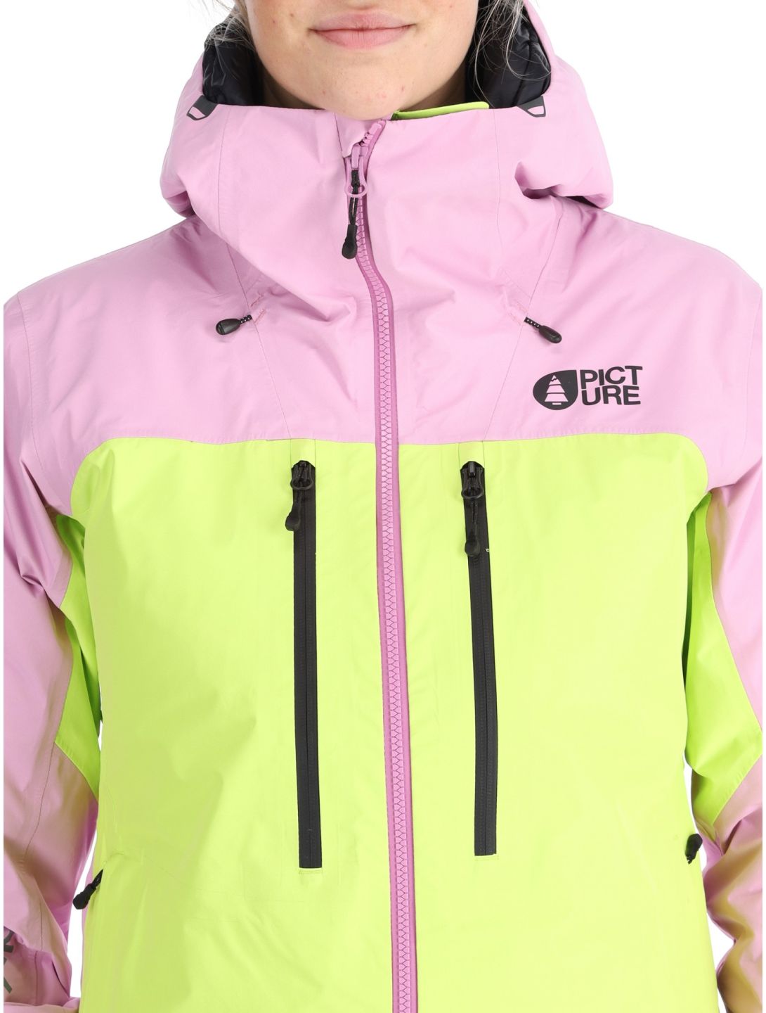 Picture, Acidid 3L hardshell ski jacket women Orchid Acid Lime green, pink 