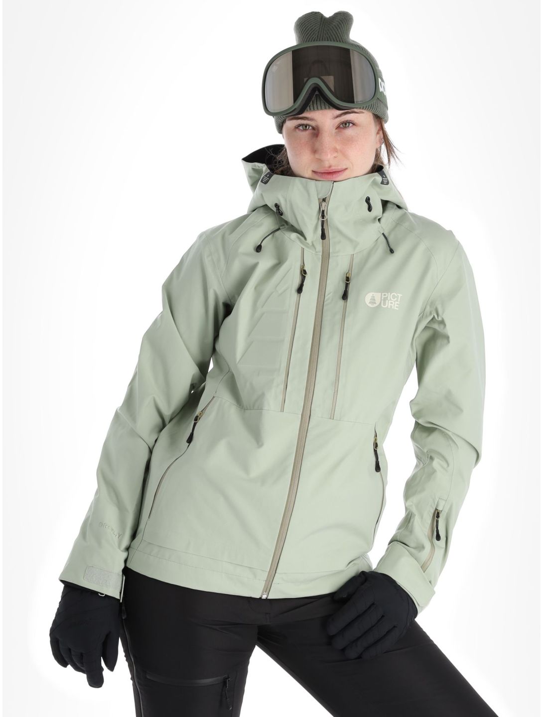 Picture, Aeron 3L hardshell ski jacket women Desert Sage green 