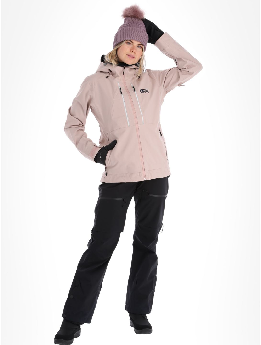 Picture, Aeron 3L hardshell ski jacket women Shadow Gray pink 