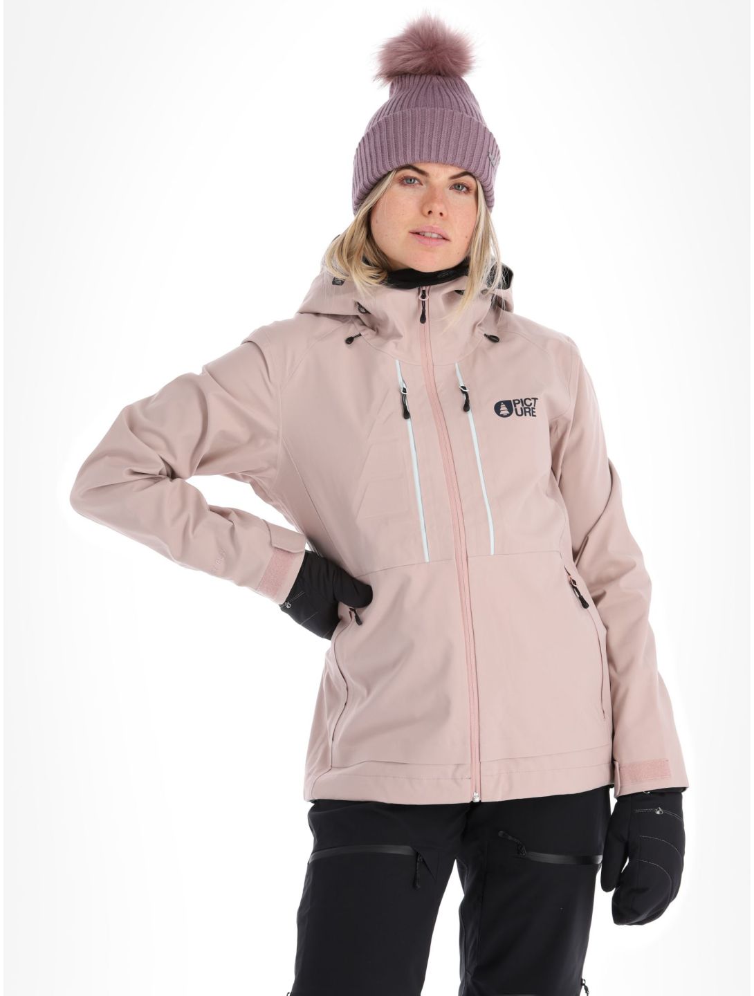 Picture, Aeron 3L hardshell ski jacket women Shadow Gray pink 