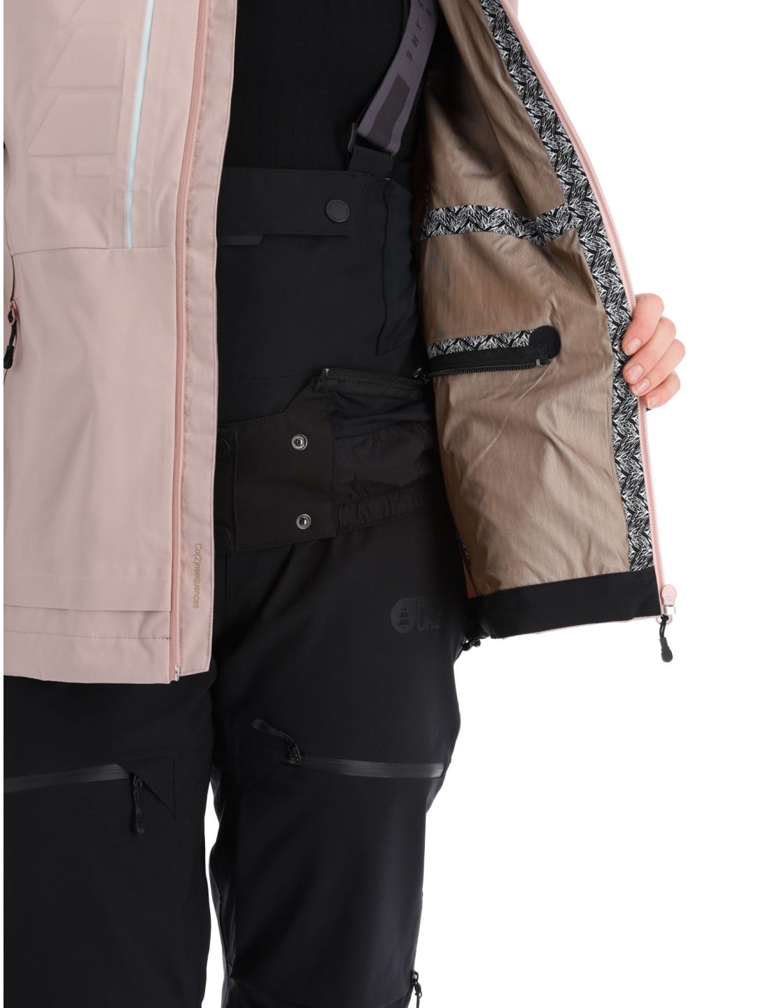 Picture, Aeron 3L hardshell ski jacket women Shadow Gray pink 