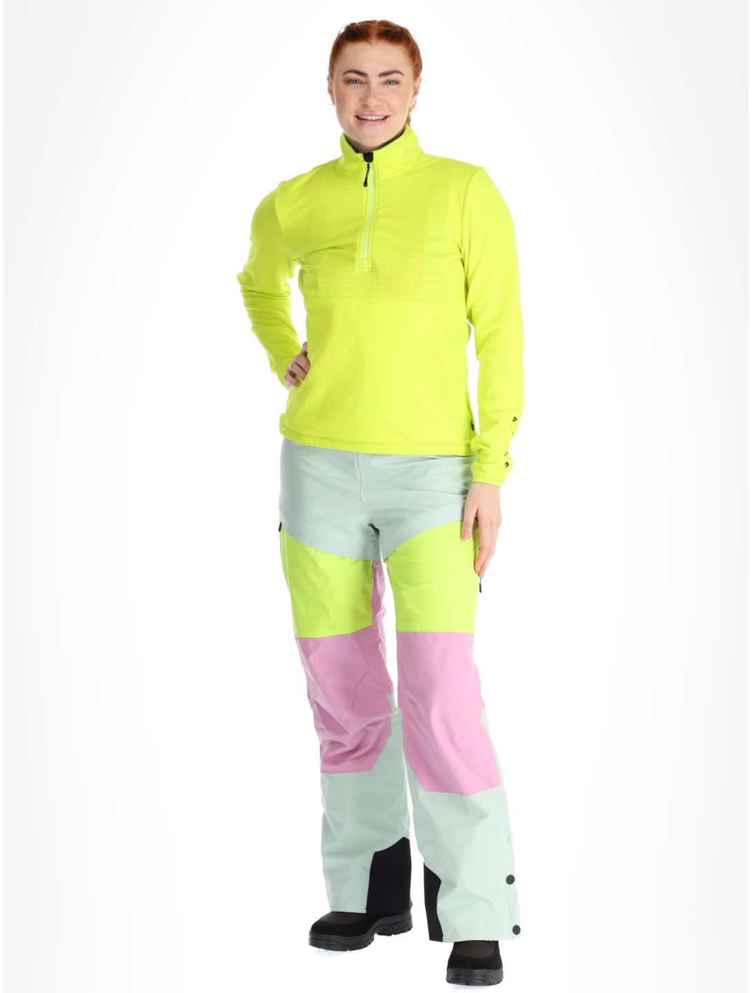 Picture, Bake W 1/4 Grid pullover women Acid Lime green 