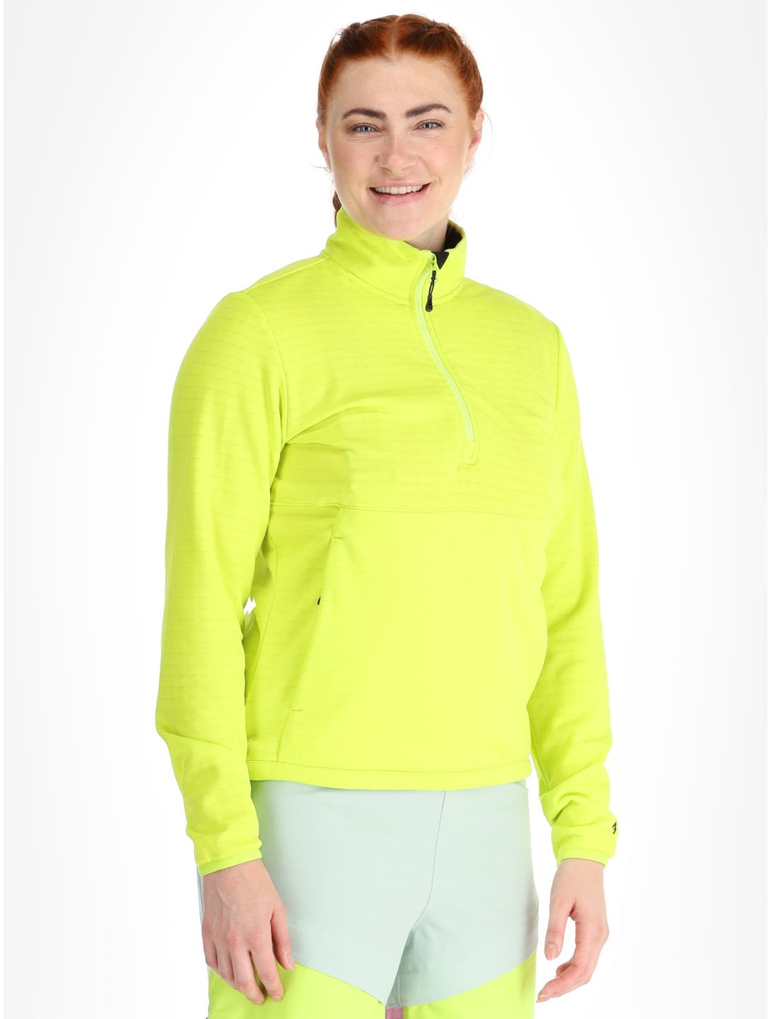 Picture, Bake W 1/4 Grid pullover women Acid Lime green 