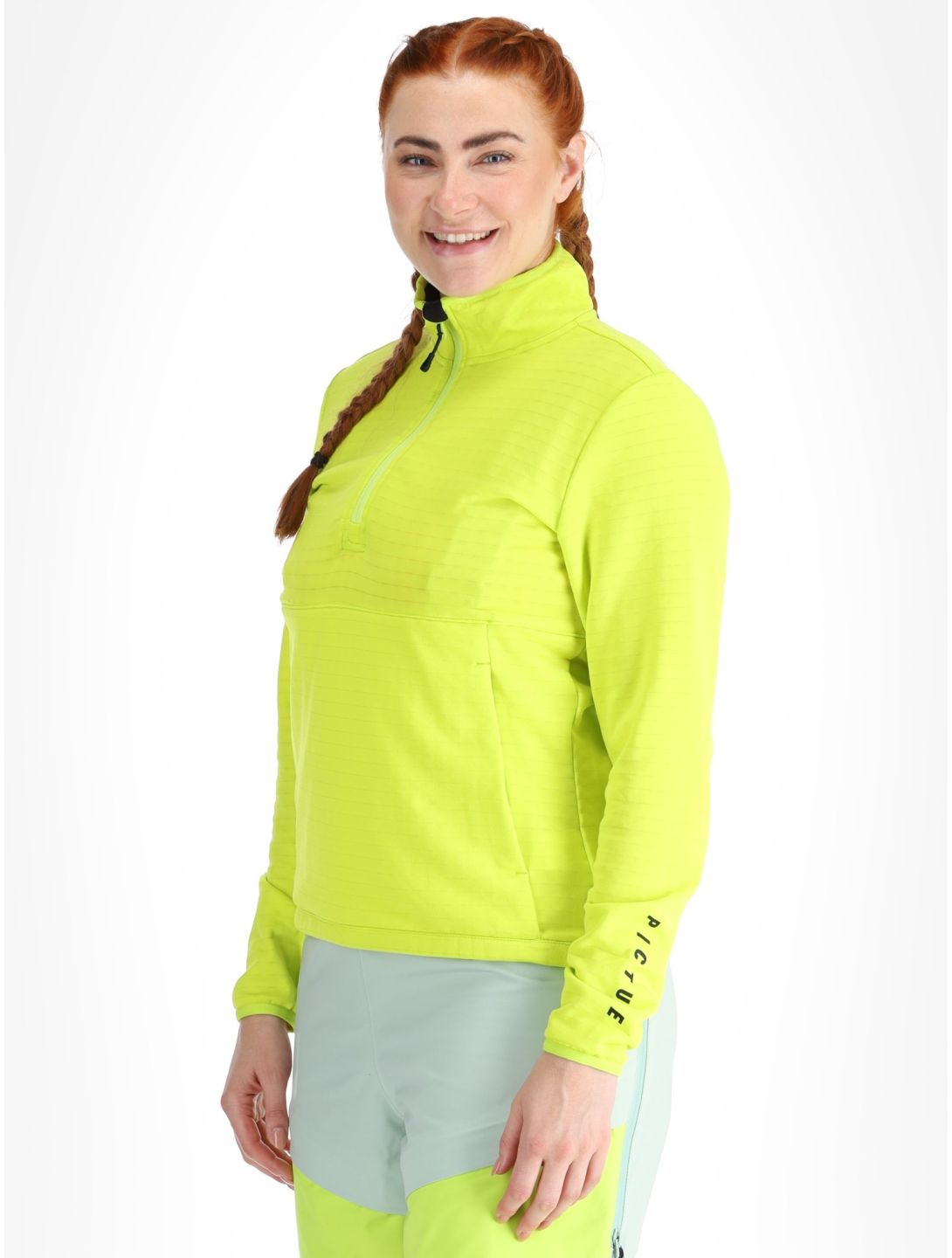 Picture, Bake W 1/4 Grid pullover women Acid Lime green 