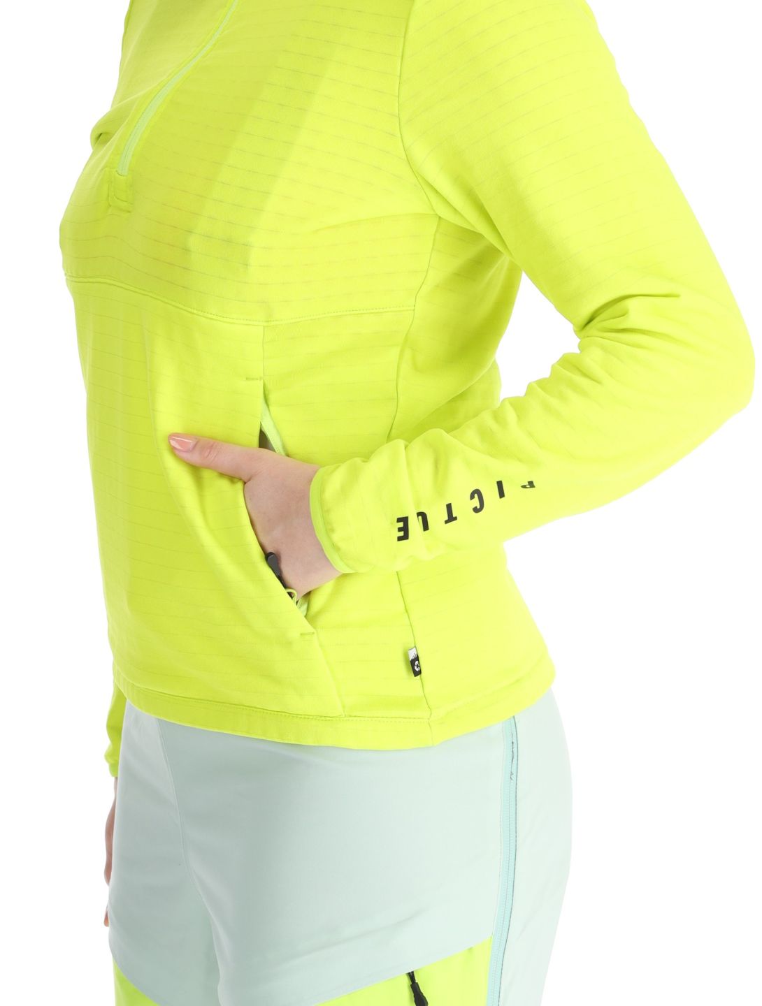 Picture, Bake W 1/4 Grid pullover women Acid Lime green 