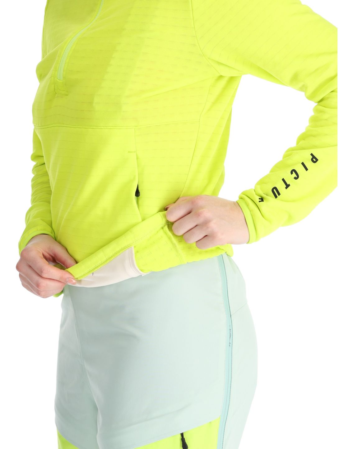 Picture, Bake W 1/4 Grid pullover women Acid Lime green 