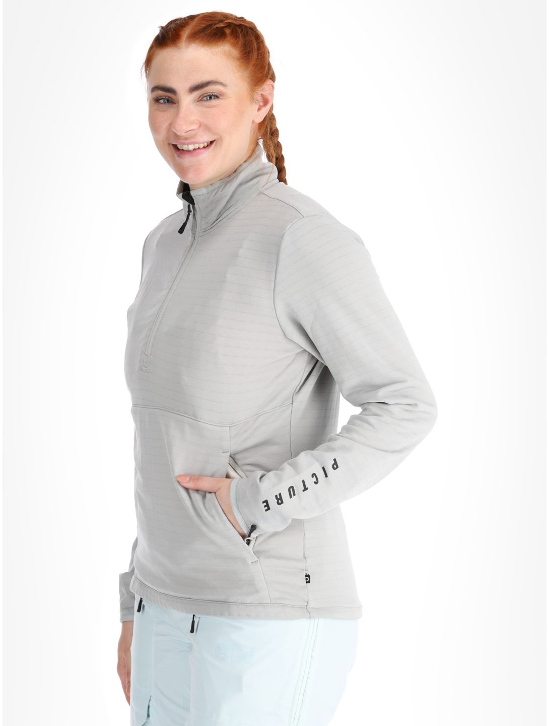 Picture, Bake W 1/4 Grid pullover women Pigeon grey 