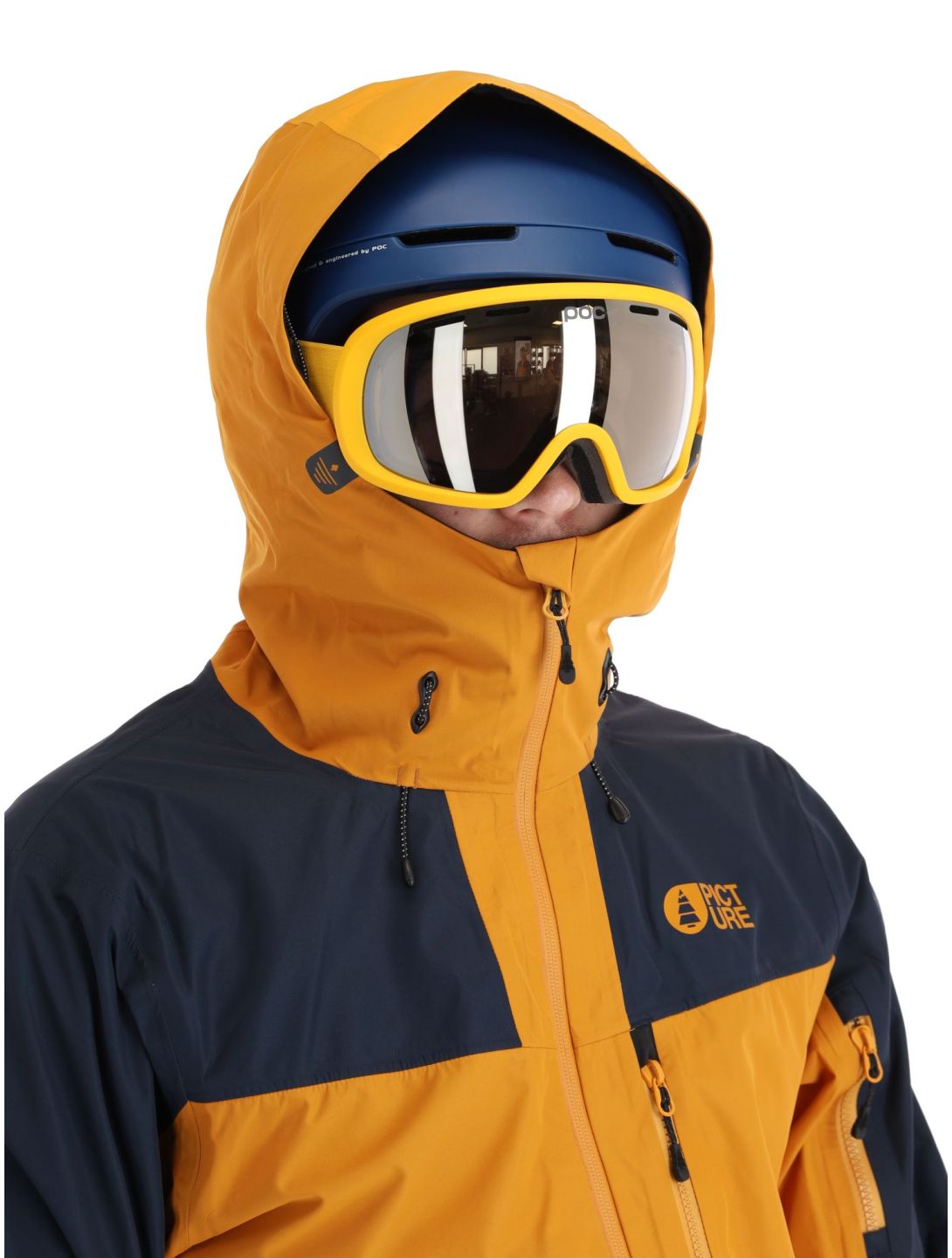 Picture, Broader 3L hardshell ski jacket men Camel-Dark Blue blue, orange 