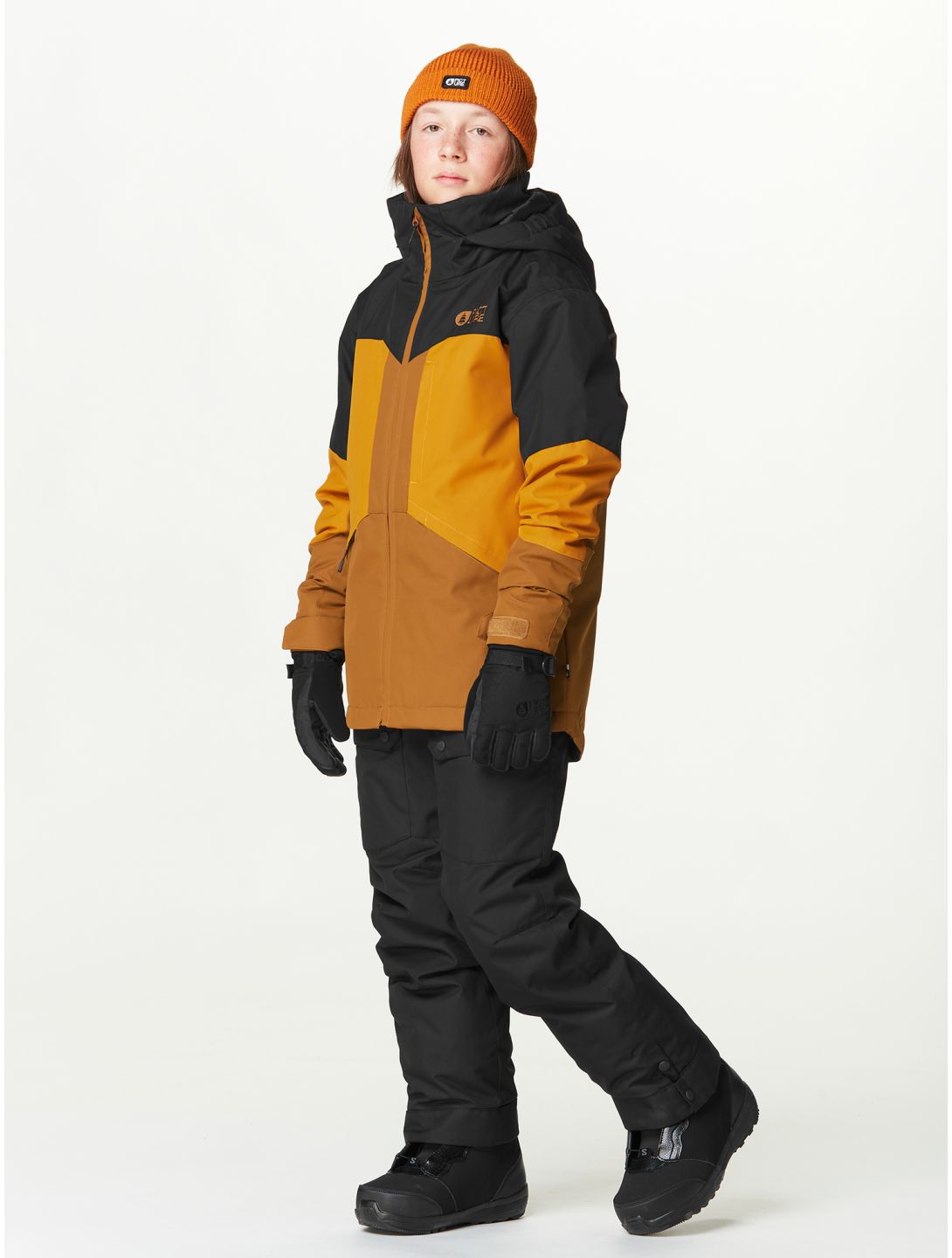 Picture, Cossmo ski jacket kids Black Honey Chocolate black, brown, orange 