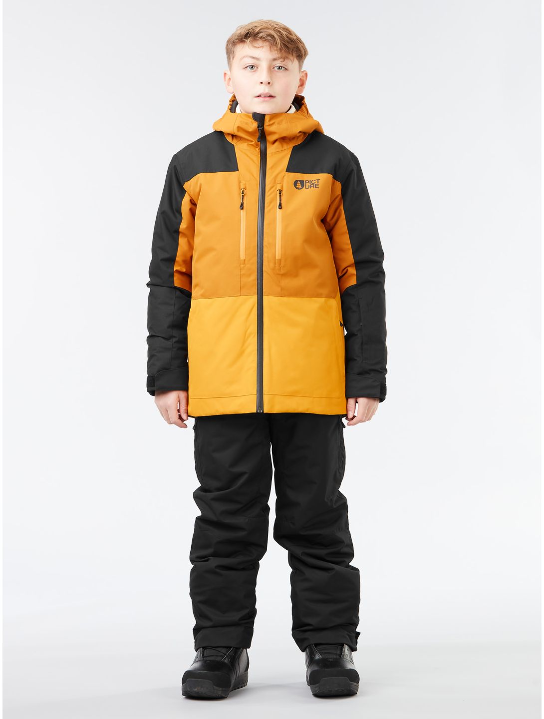 Picture, Daumy ski jacket kids Cathay Spice-Black black, brown, yellow 