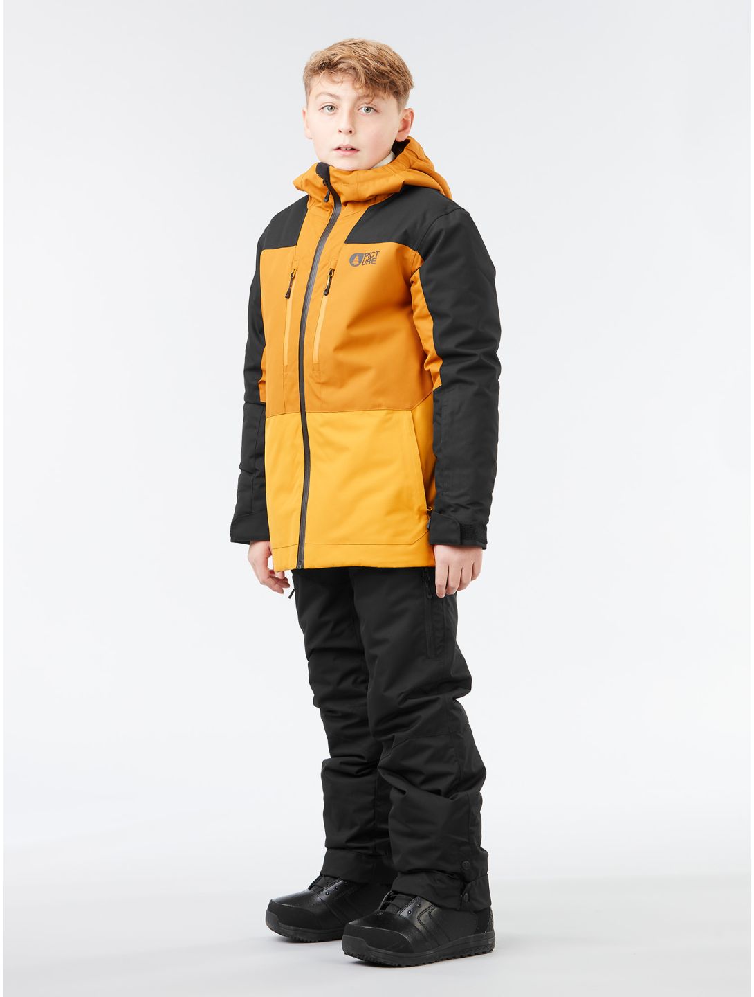 Picture, Daumy ski jacket kids Cathay Spice-Black black, brown, yellow 