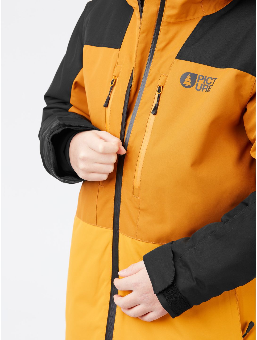 Picture, Daumy ski jacket kids Cathay Spice-Black black, brown, yellow 