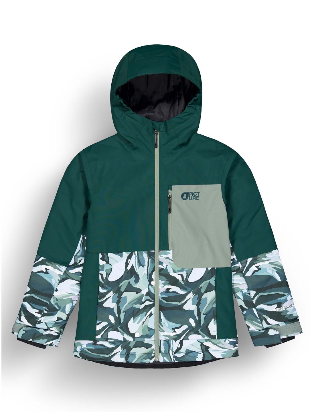 Picture, Daumy ski jacket kids Ponderosa Peppup Print green 