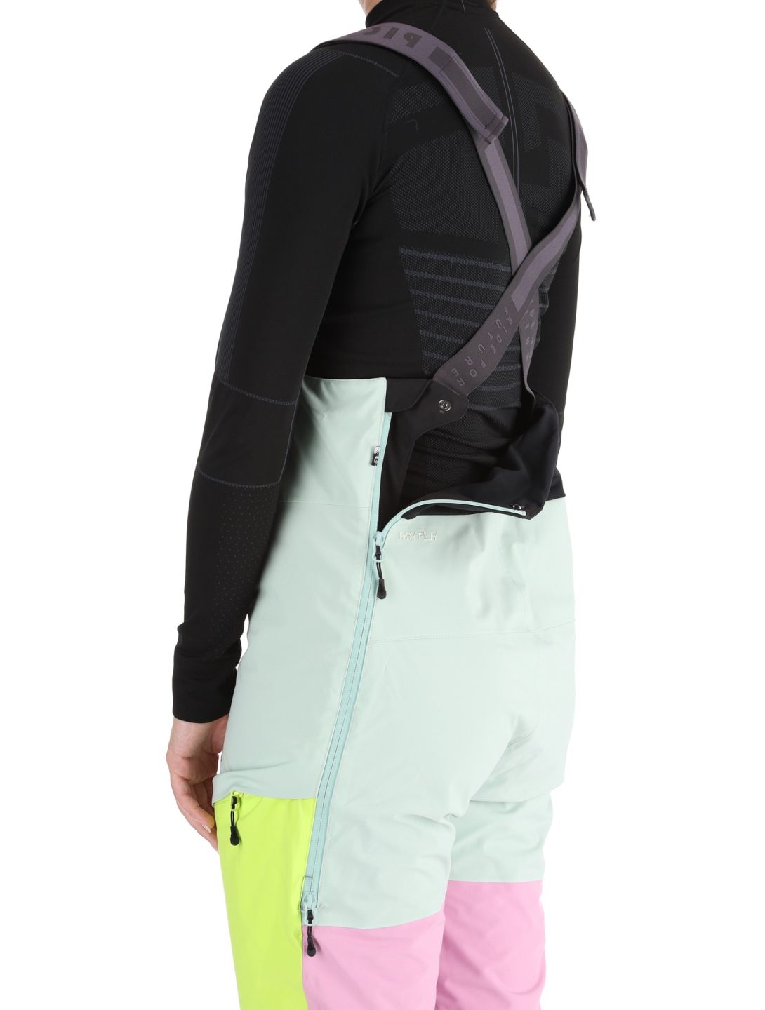 Picture, Elwy BIB ski pants women Silt Green Orchid Acid Lime green, pink 