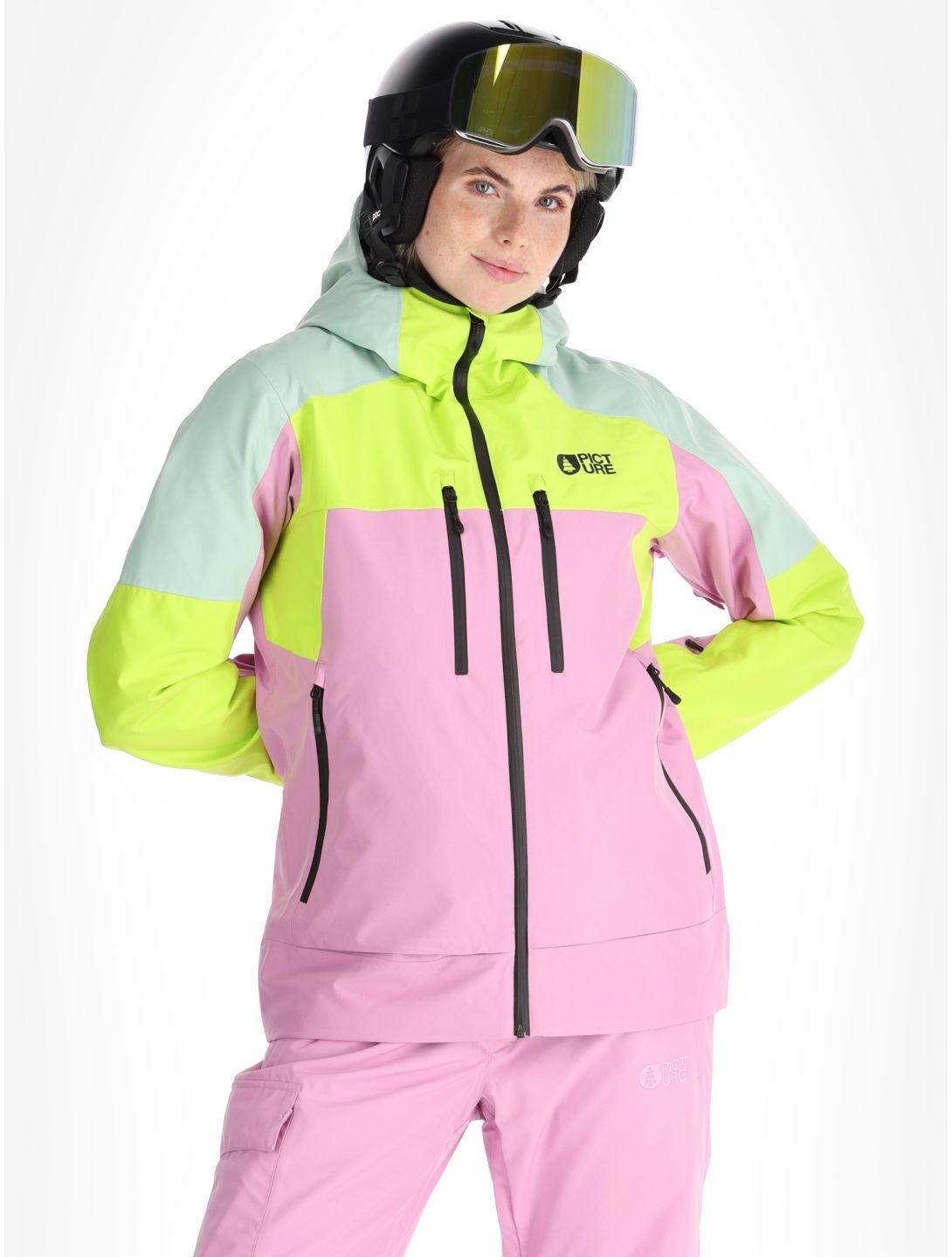 Picture, Exa ski jacket women Orchid Acid Lime Silt Green green, pink 