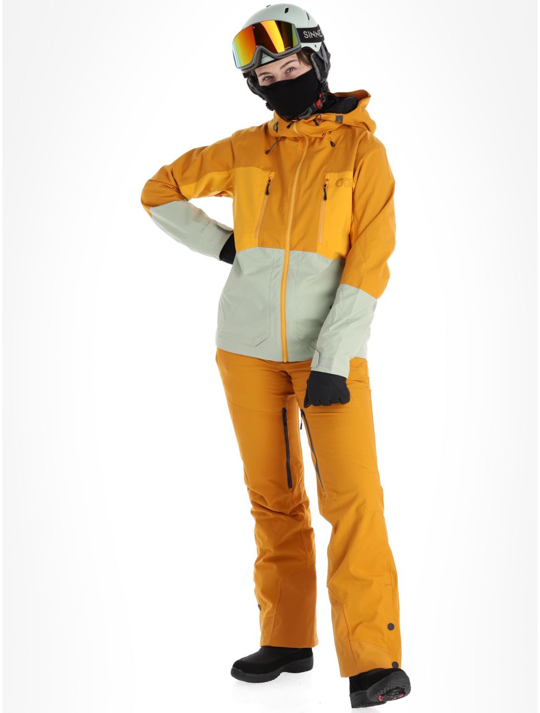 Picture, Fresya ski jacket women Desert Sage green, orange 