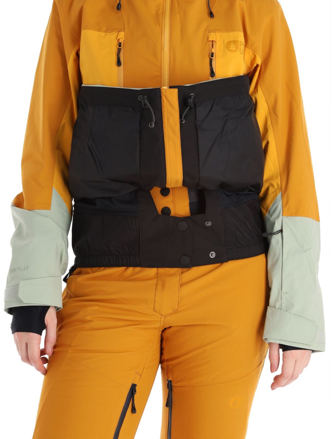 Picture, Fresya ski jacket women Desert Sage green, orange 