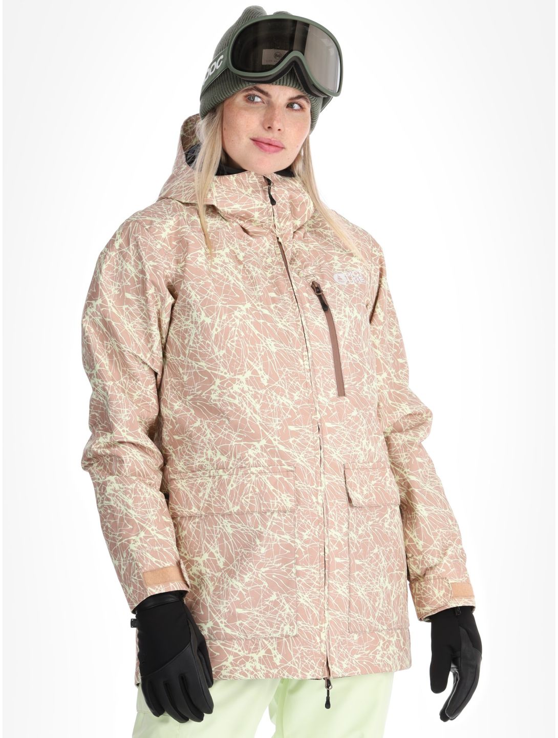 Picture, Glawi ski jacket women Textury Print beige 