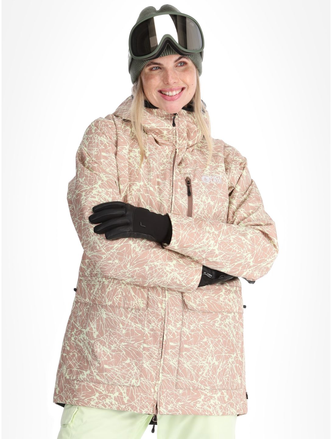 Picture, Glawi ski jacket women Textury Print beige 