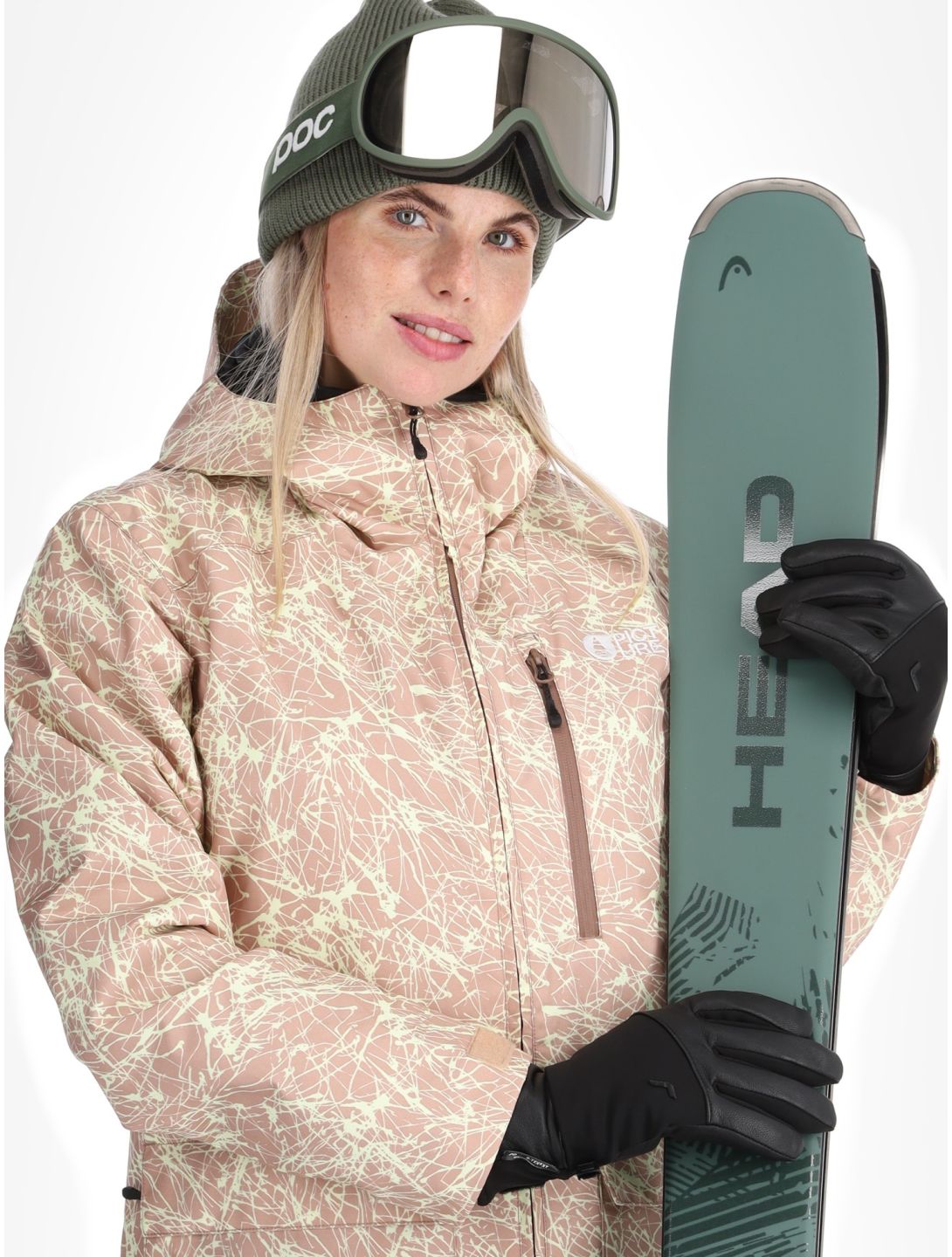 Picture, Glawi ski jacket women Textury Print beige 