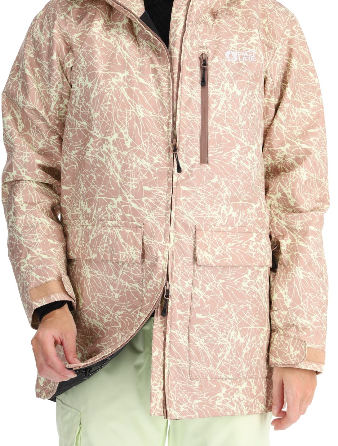 Picture, Glawi ski jacket women Textury Print beige 