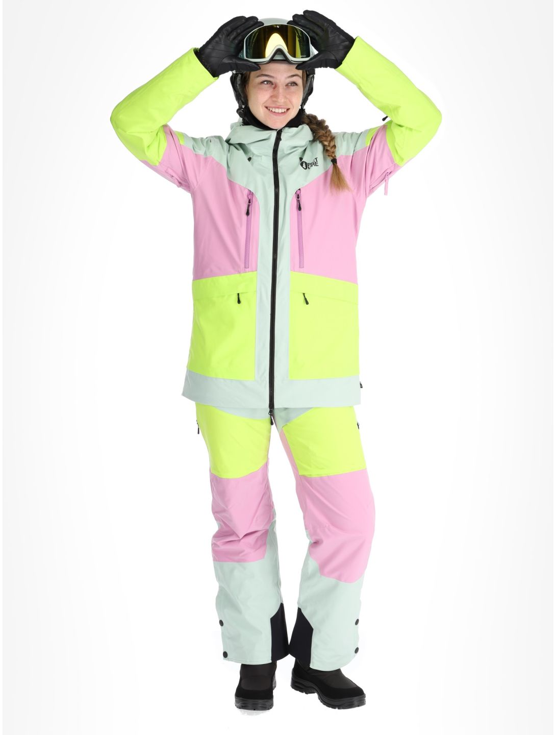 Picture, Haakon ski jacket women Silt Green Orchid Acid green, pink 