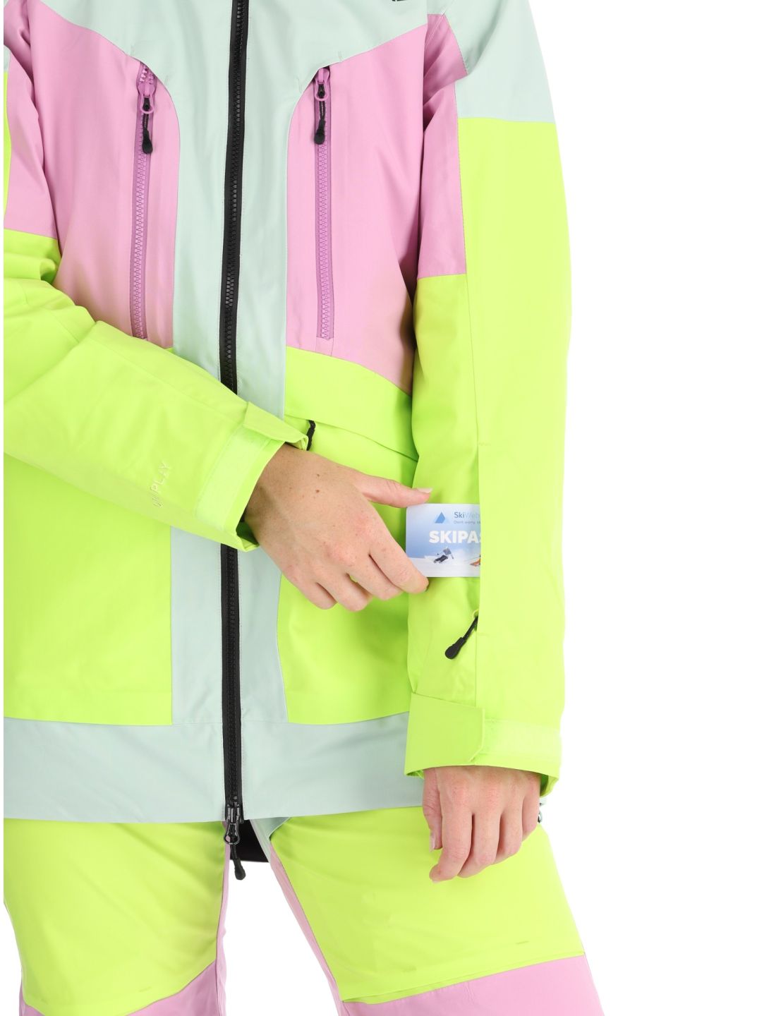 Picture, Haakon ski jacket women Silt Green Orchid Acid green, pink 