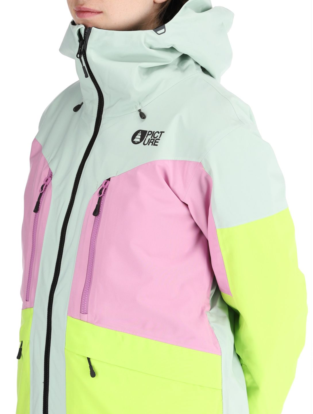 Picture, Haakon ski jacket women Silt Green Orchid Acid green, pink 