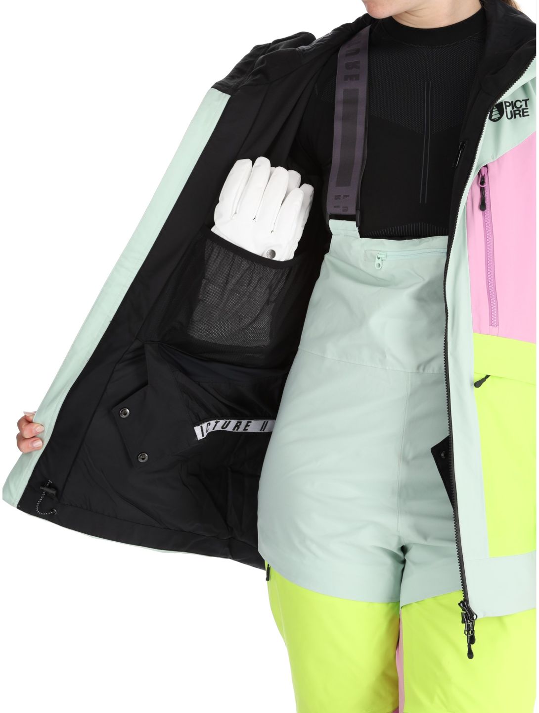 Picture, Haakon ski jacket women Silt Green Orchid Acid green, pink 